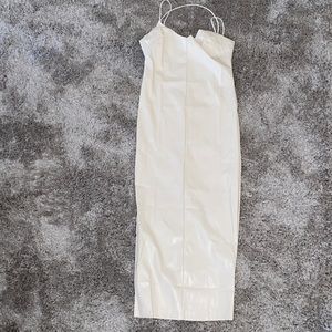White leather body dress